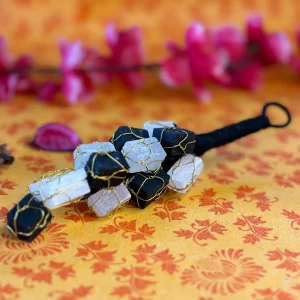 Black and Selenite Hanging