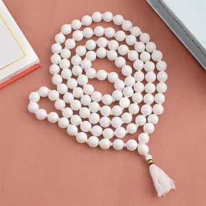 White Haqiq Agate Mala