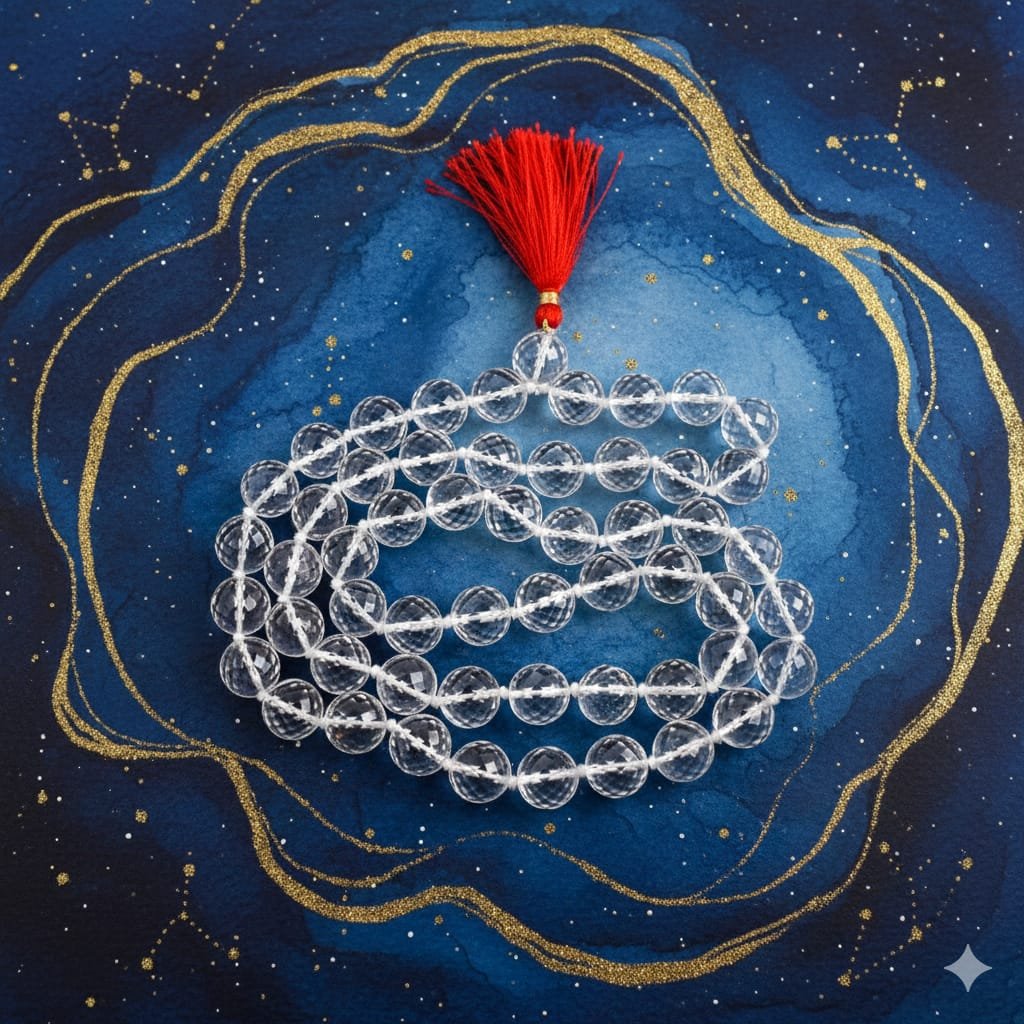 Diamond-Cut Sphatik Mala