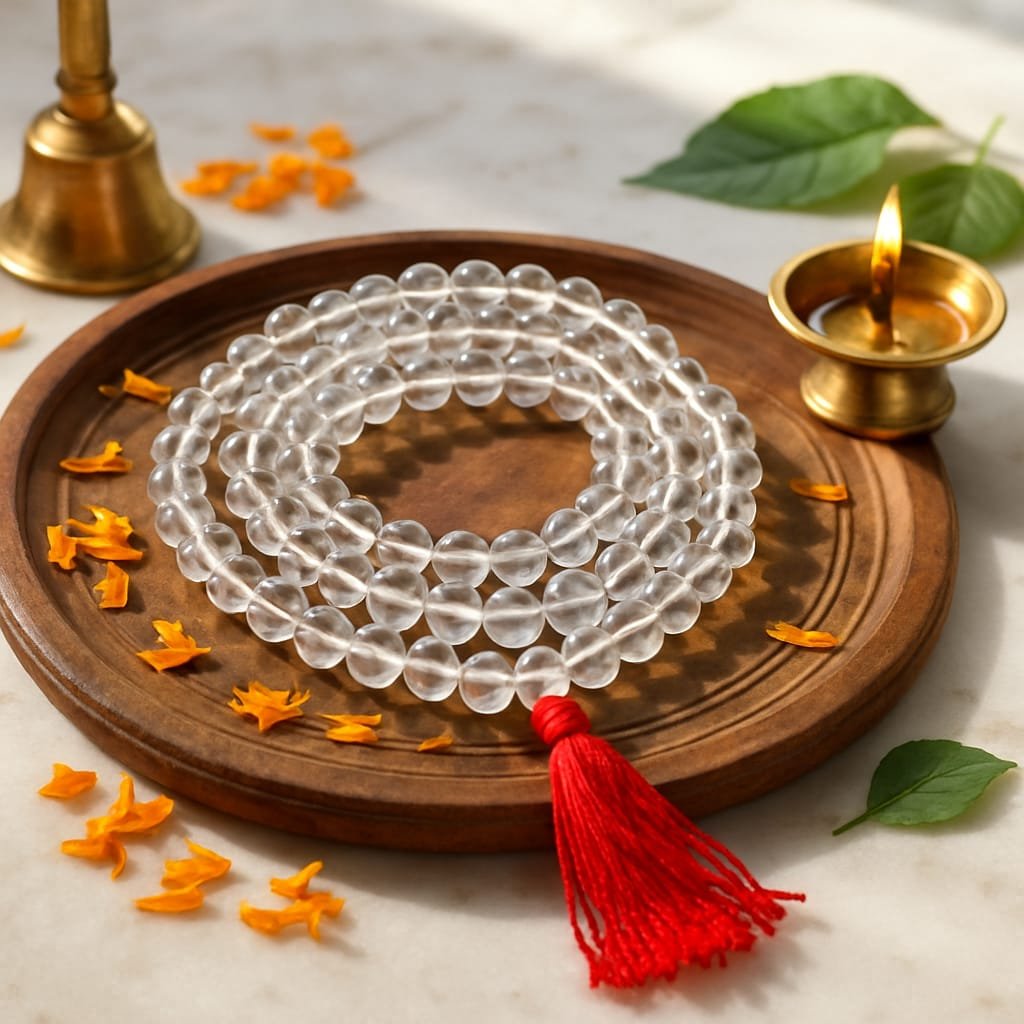 Round Shape Sphatik Mala