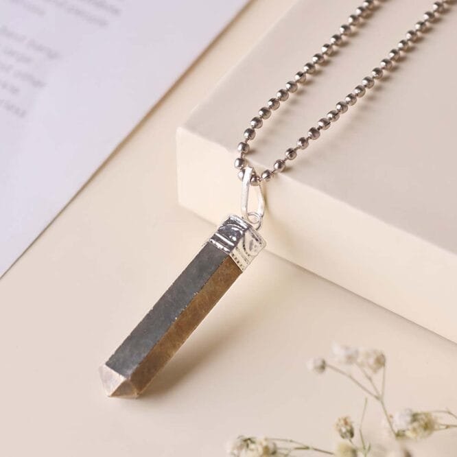 Pyrite pencil pendant