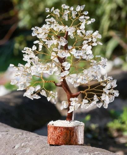 Clear quartz tree