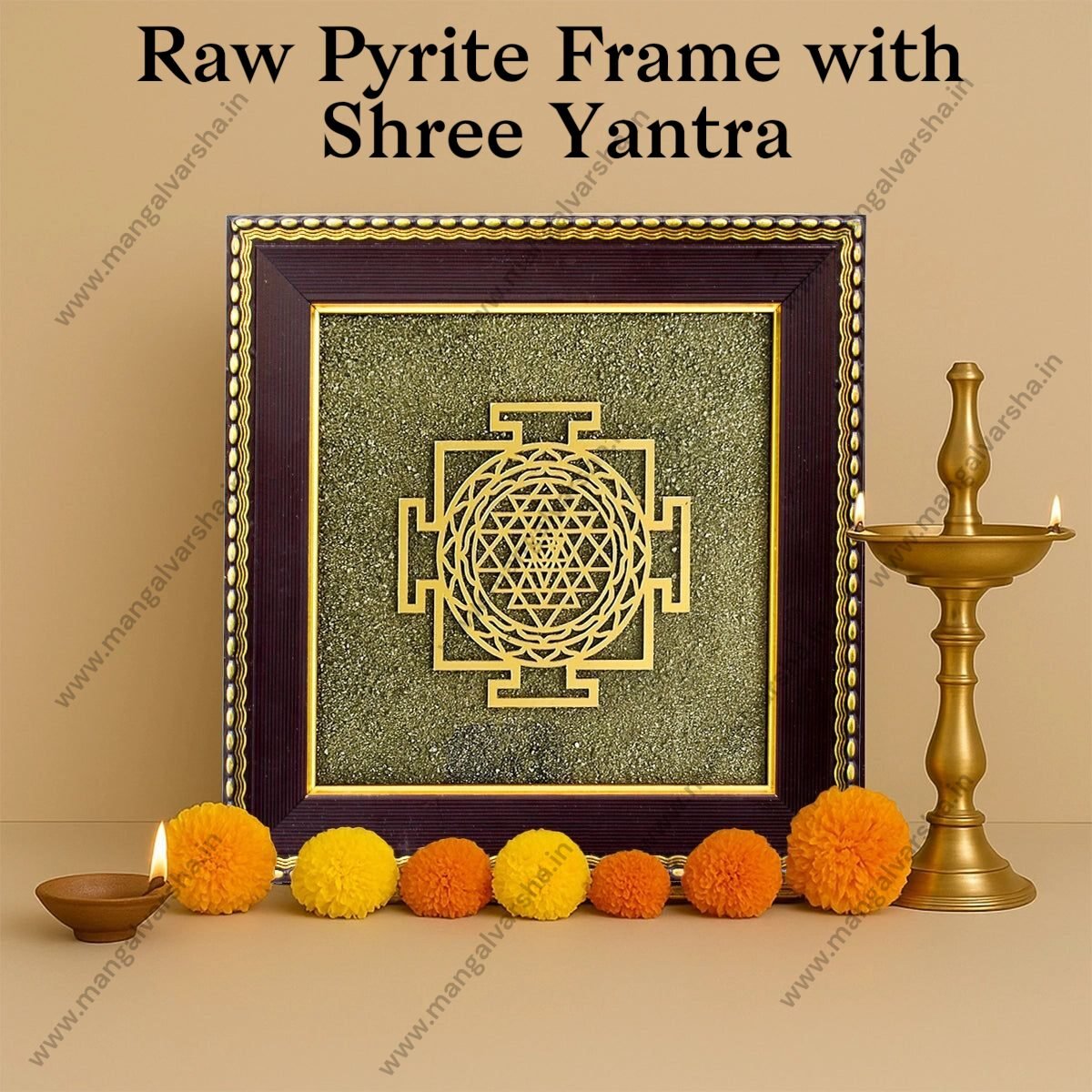 Shree Yantra With Pyrite Frame ( 100% Original)