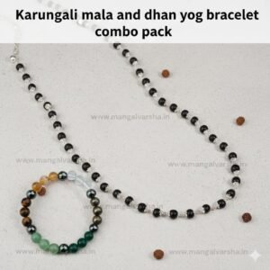 Silver Plated Karungali Mala & Dhan Yog Bracelet Combo