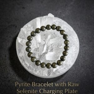 Pyrite Bracelet With Selenite Charging Plate